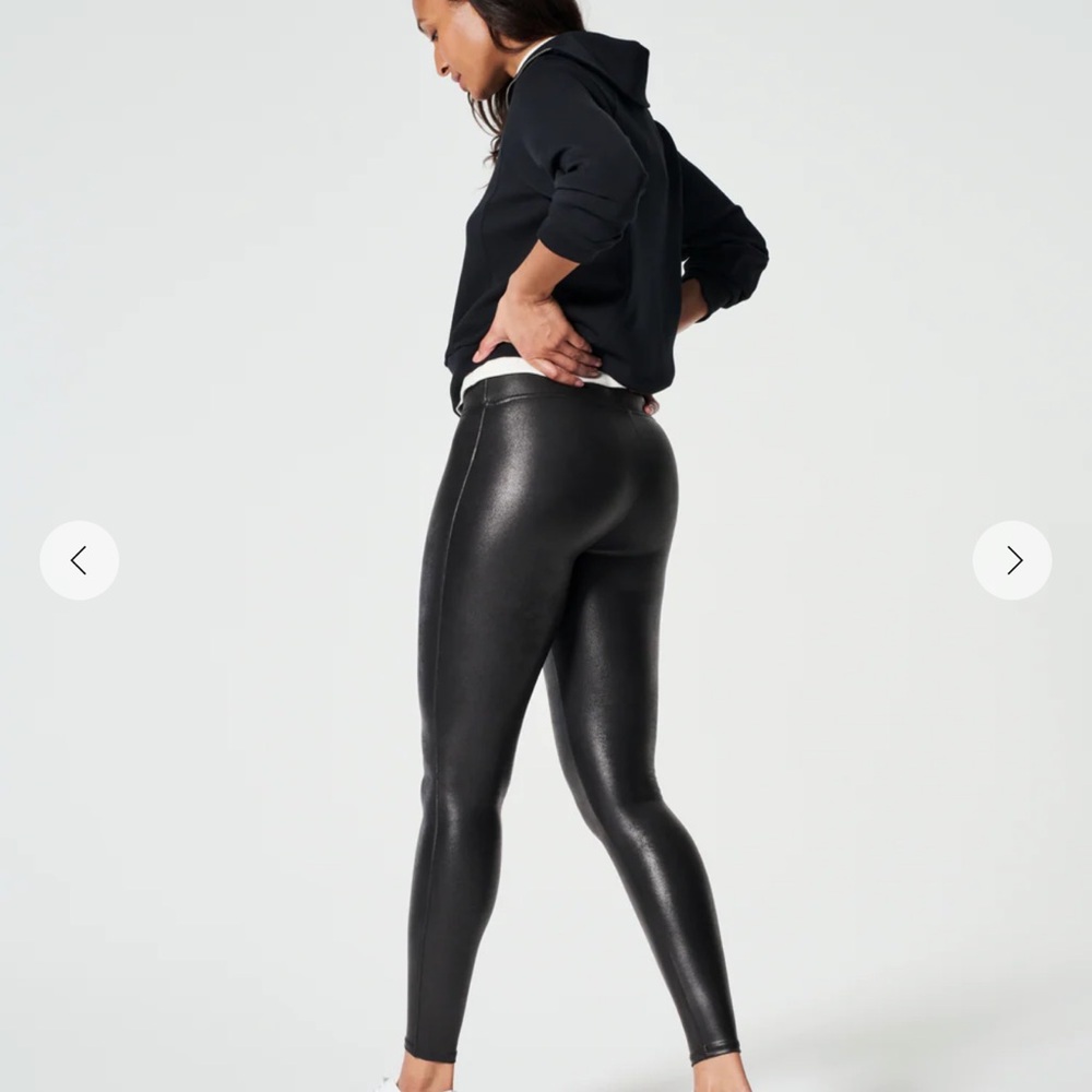 SPANX SPANXshape™ Faux Leather Black Petite Leggings - Picture 2 of 7